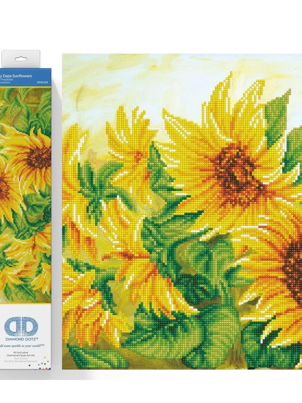 DIAMOND DOTZ Hazy Daze Sunflowers Diamond Painting Kit for Adults with Gems
